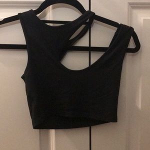 LF open side shoulder crop top
